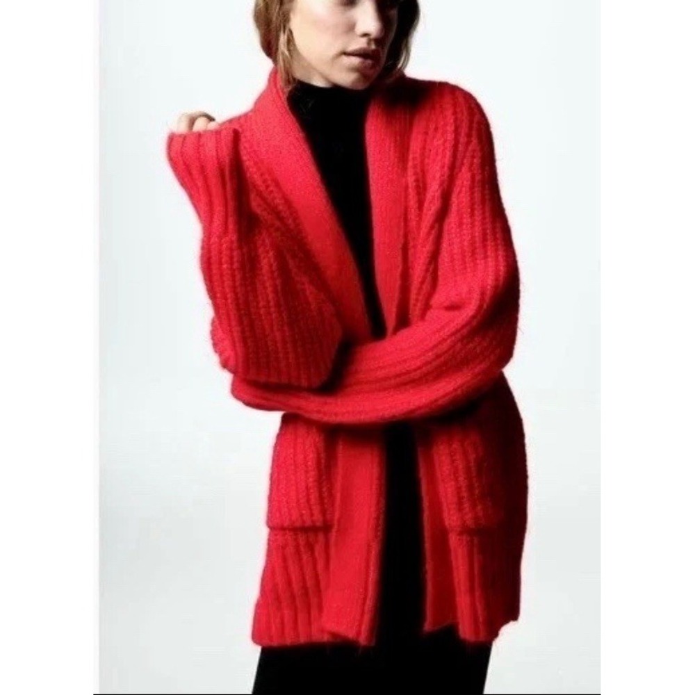 Zara Vibrant Red Women's Cardigan